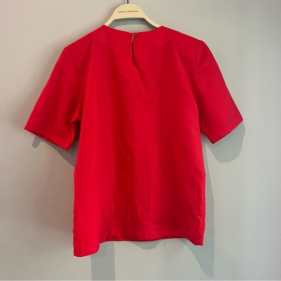 Red and blue shell shirts size small short sleeve shoulder pad top - Picture 5 of 9